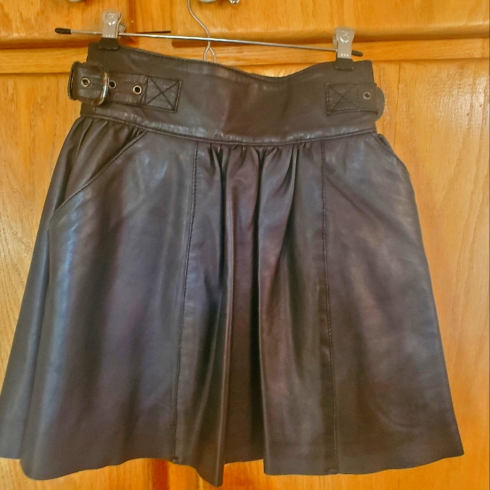 Mini leather skirt